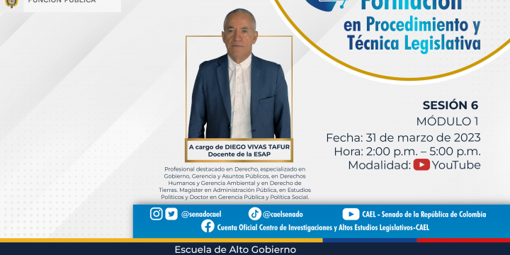 XXX CURSO DE ALTA FORMACIÓN EN PROCEDIMIENTO Y TÉCNICA LEGISLATIVA – SESIÓN VI